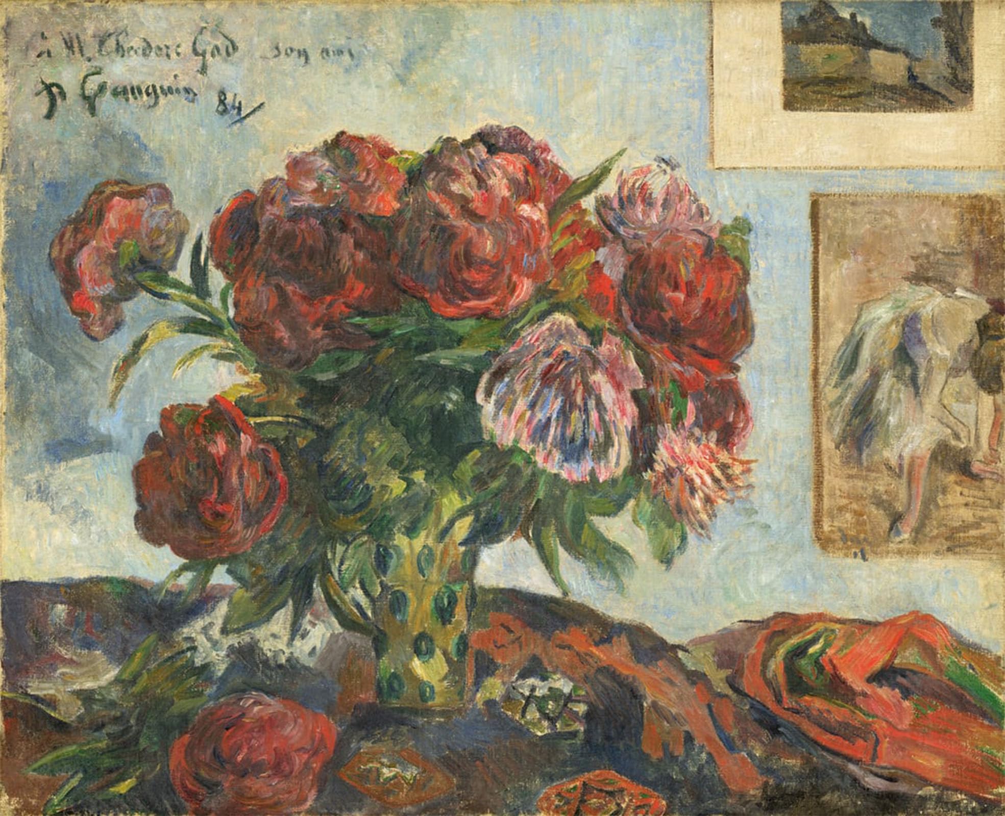 SERENDIPITP Aesthetic Poster Photo Wall Print Retro Picture Still Life with Peonies by Paul Gauguin Modern Wall Artwork for Home Decor 60x90cm