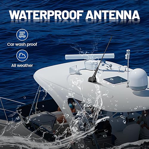 Miniatura 7 de Anina Antena universal de 9 pulgadas AMFM de montaje superiorlateral para vehículo, camión, barco, ATV, UTV, RV, motocicleta, mástil de repuesto de