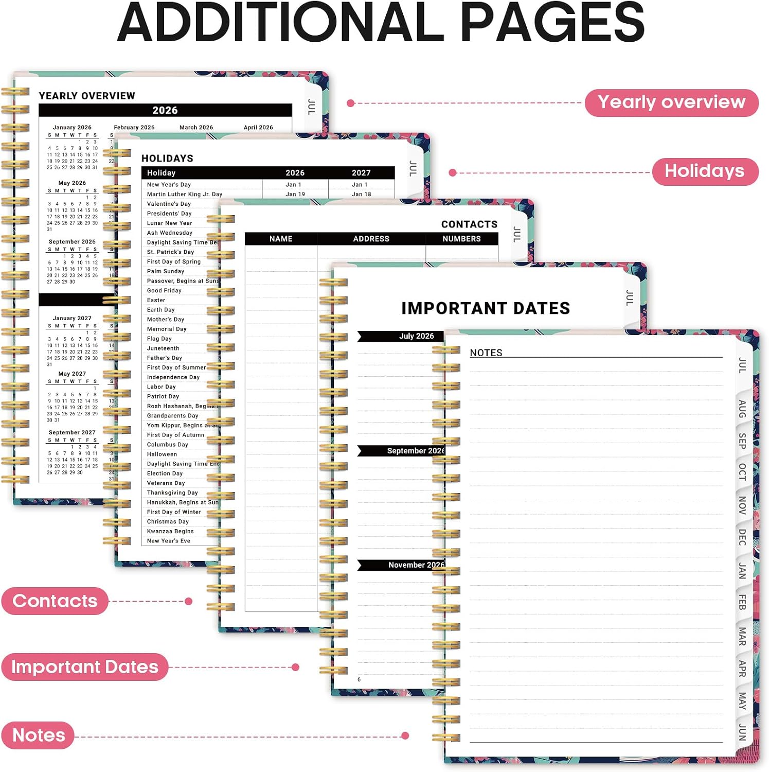 Planner 2026-2027, Monthly & Weekly Jul 2026-Jun 2027 Calendar Planner image 5