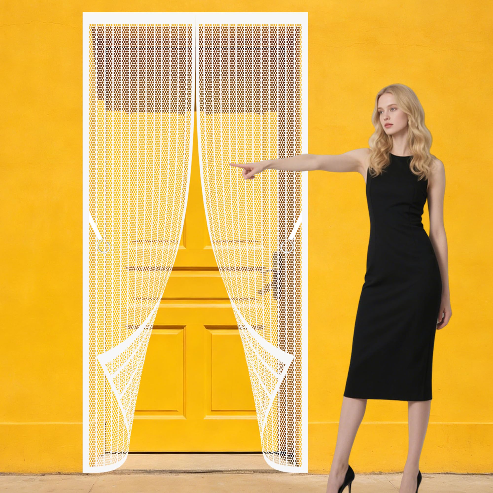 Taolitao White Fly Screen Door 124 X 204 Cm Hundreds Of Sizes Door Fly Screen Curtain Magnetic Keeps Bugs Out Suitable For Patio Room Balcony Bedroom,