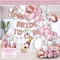 Vista 5 de 188 piezas de decoraciones rosas para despedida de soltera - Incluye arco de globos y cajas con letras de la A a la Z y más - Decoraciones