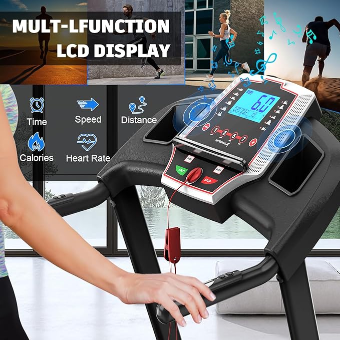 Caminadora Eléctrica Plegable 3 hp con Inclinación Negra miniatura 4