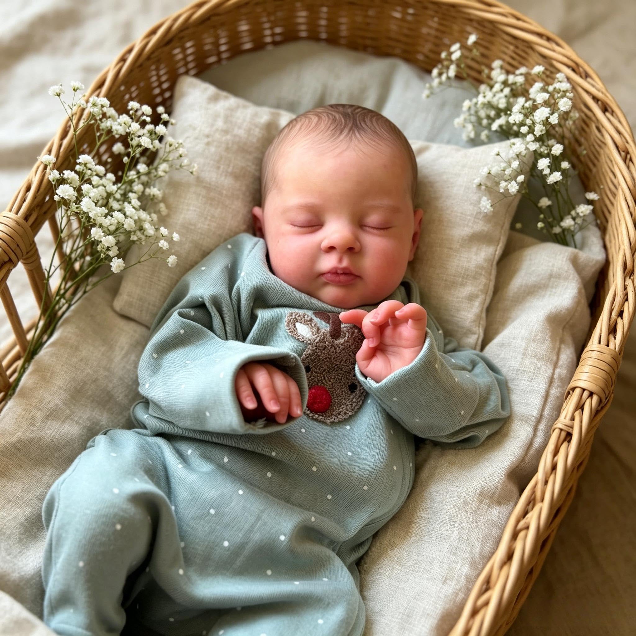 RXDOLL Realistyczne lalki Reborn Baby Dolls Boy Girl, śpiące lalki noworodka, które wyglądają jak prawdziwe życie, lalka niemowlęca, miękka winylowa tkanina, realistyczne lalki dla maluchów, ręcznie