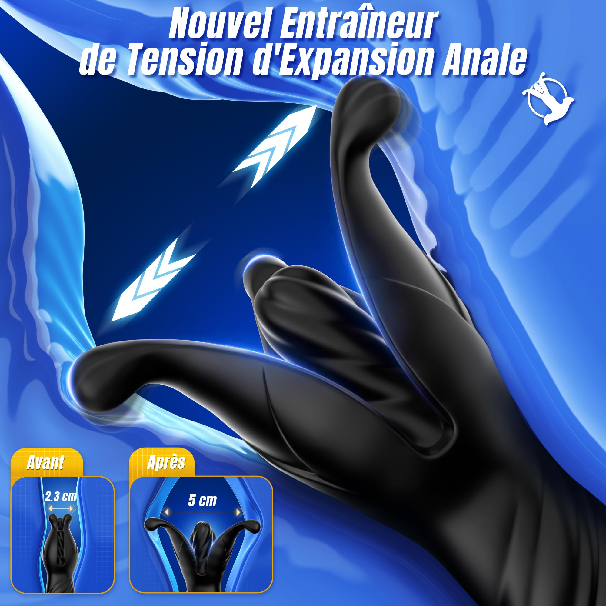 Contitop Plug Anal Gode Homme Pour Anus, Plug Anale,Prostate Homme Sex Toýs avec 9 Expansion 9 Poussée et 9 Vibration, Plugs Anals Plug Femme Débutante, Prostate Stimulant Vibrant Sextoy Sex Toys