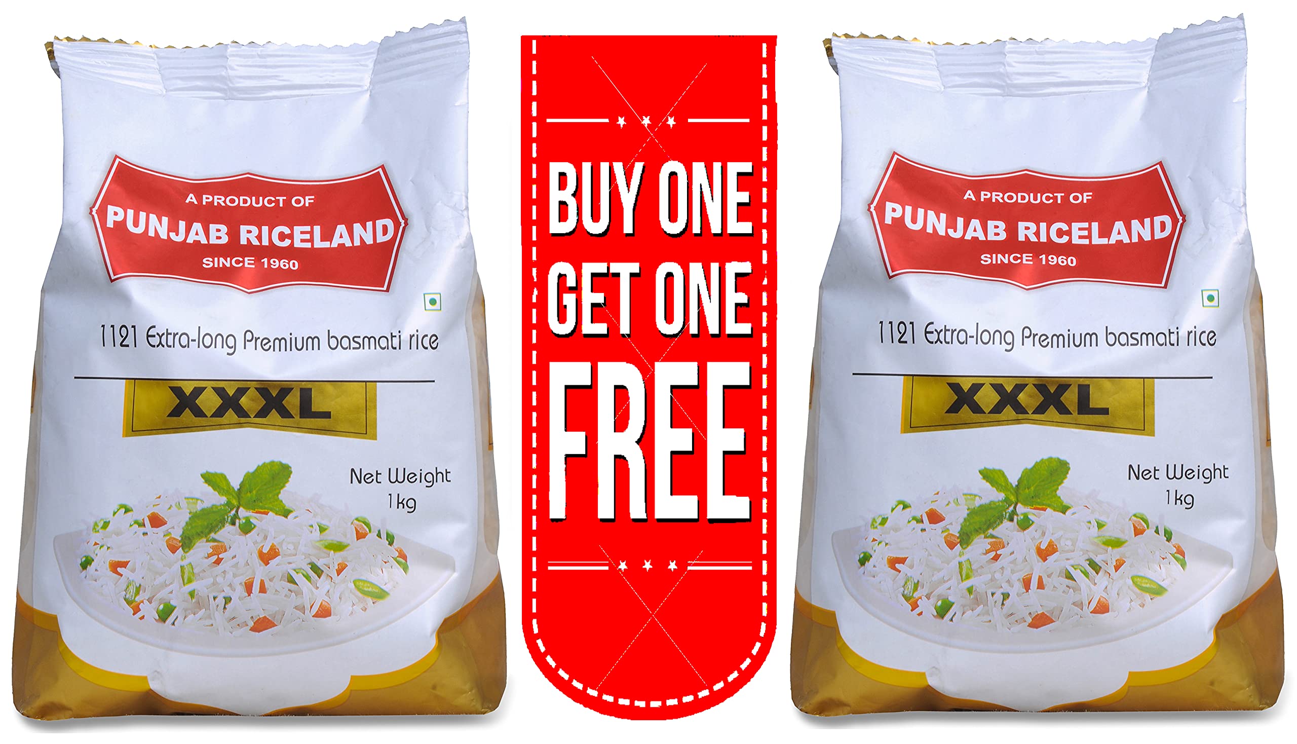 Punjab RICELAND XXXL BASMATI Rice (Buy one get one Free) (1kg + 1kg = 2kg) (B08JPHK7L3) Amazon Price History, Amazon Price Tracker