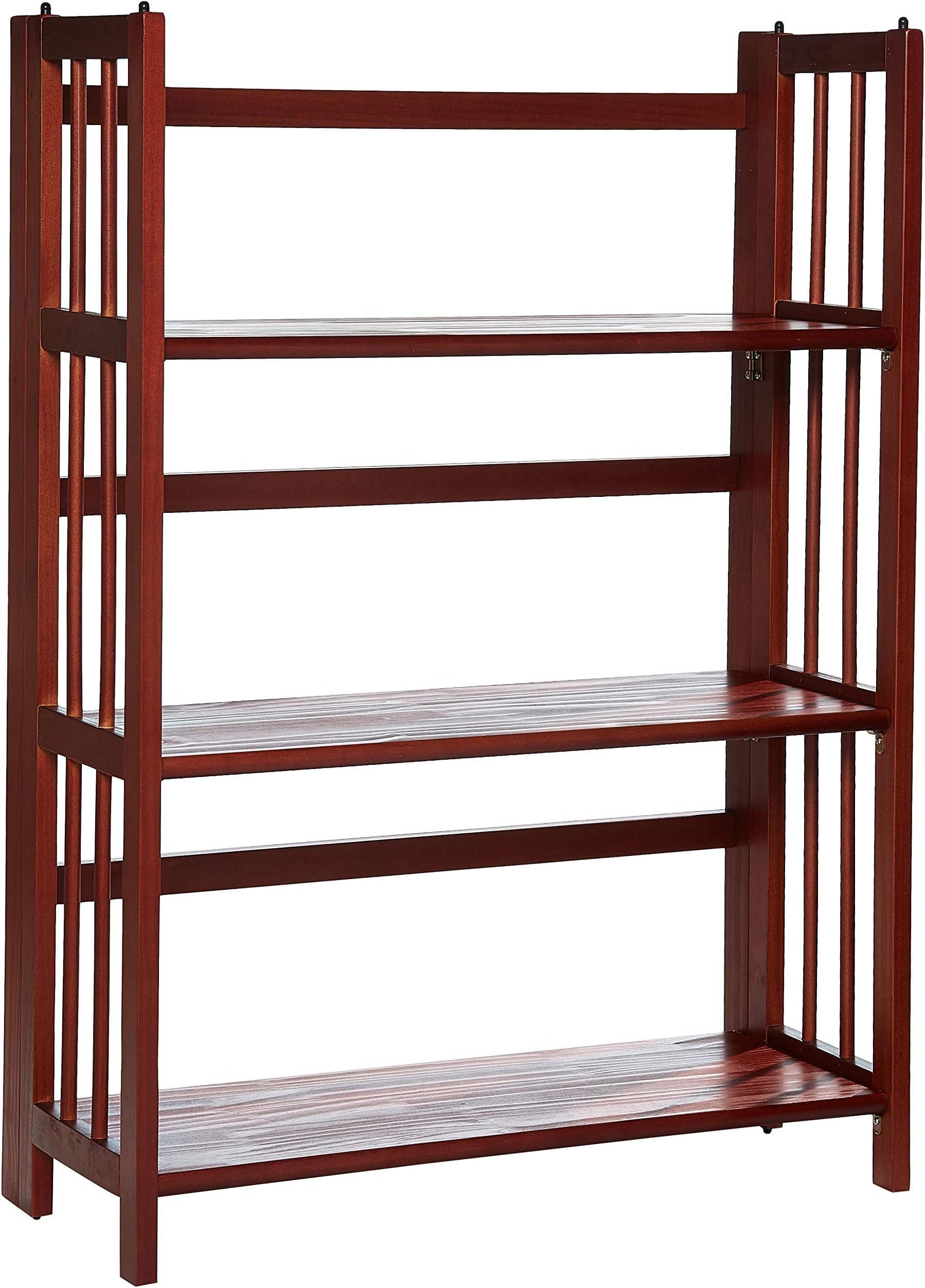 27.5"W Mission 3-Shelf Folding Stackable Bookcase