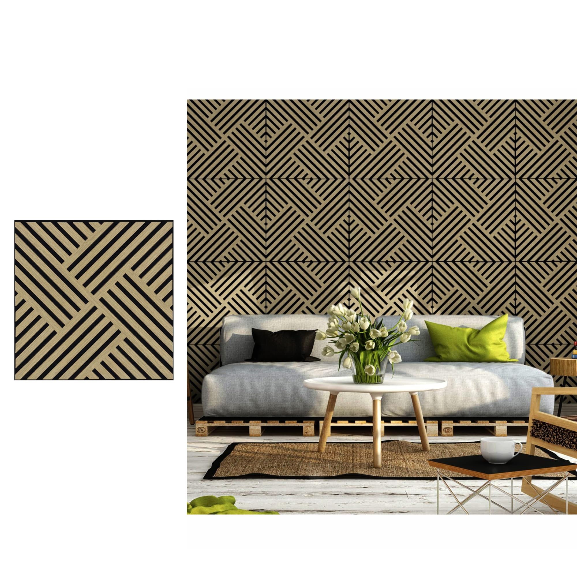 Juego de 6 paneles de pared de plástico con efecto de láminas, revestimiento de pared, techo, interior y exterior, 60 x 60 cm, encastre lateral, recortables, rígidos, decorativos, marrón, madera y