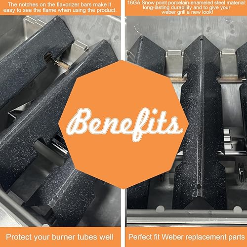 Miniatura 75 de Piezas de parrilla para Weber Spirit 2 Piezas de parrilla GS4 Spirit II E210 S210 E220 S220, repuesto para barras aromatizantes Weber GS4 Spirit 2