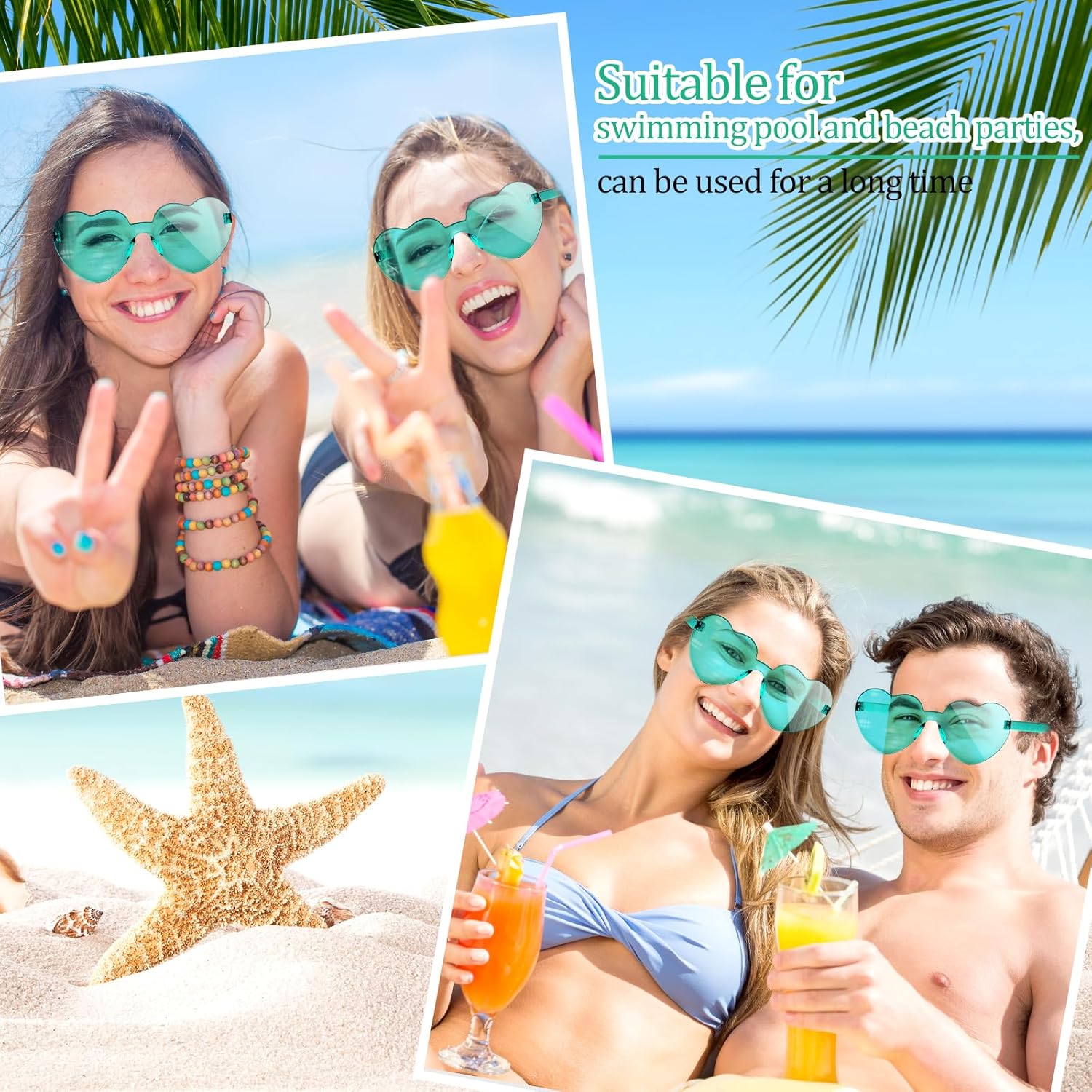 NACHLYNN 30 Pairs Heart Sunglasses Candy Color Heart Glasses Women Rimless Heart Shaped Sunglasses for Costumes Cosplay - Image 6