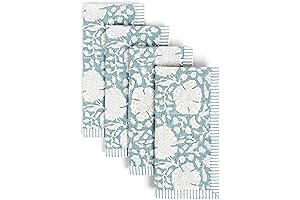 over&back Reusable Cotton Napkins: Refreshing Table Decor with Vibrant Hand-Blocked Floral Designs