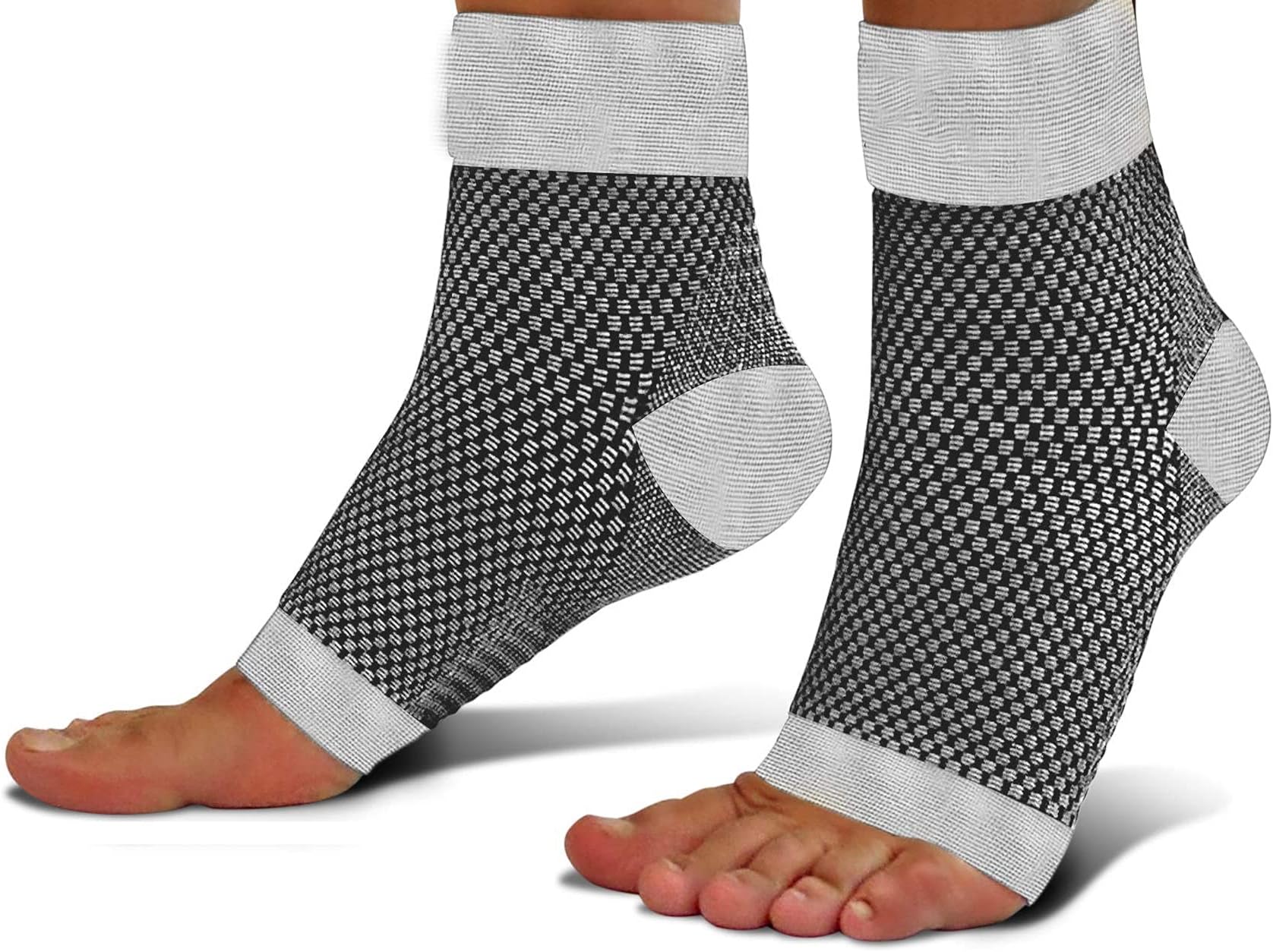 Plantar Fasciitis Compression Socks for Women & Men (1 Pair) - BEST Ankle Socks for Plantar Fasciitis Relief, Arch Support, and Foot/Heel Pain for Everyday Use (White, S/M)