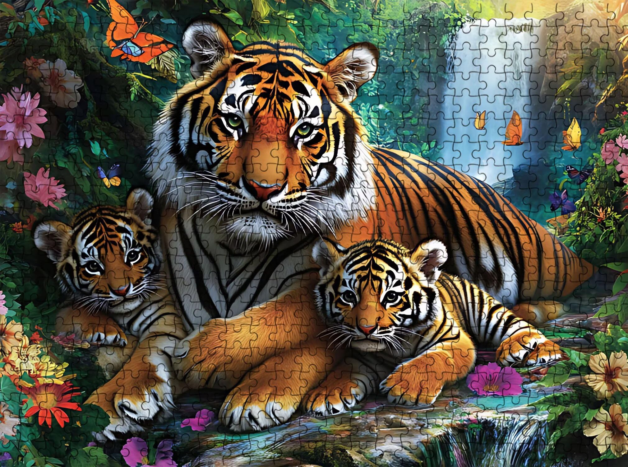tigre fiore Puzzle 5000 Pezzi per Adulti, Puzzle in Legno - Collezione Classica con Poster Incluso - Sfida di Concentrazione e Passatempo Antistress, Gioco Educativo per Famiglia, 156 x 105 cm f0-614