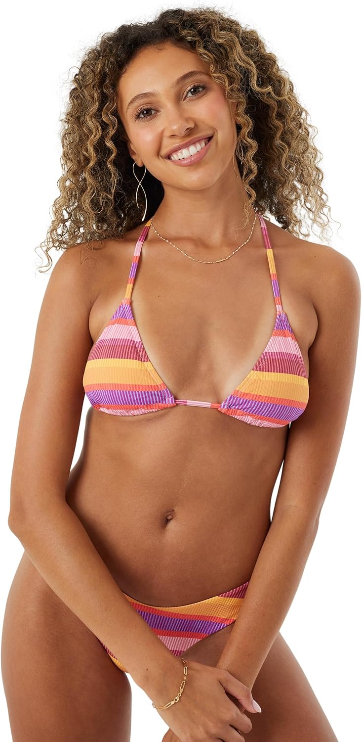 Roxy Women's Bikini Top – Adjustable Straps, Removable Pads, UPF 50+, Quick-Dry, Swimwear Top, Beachwear