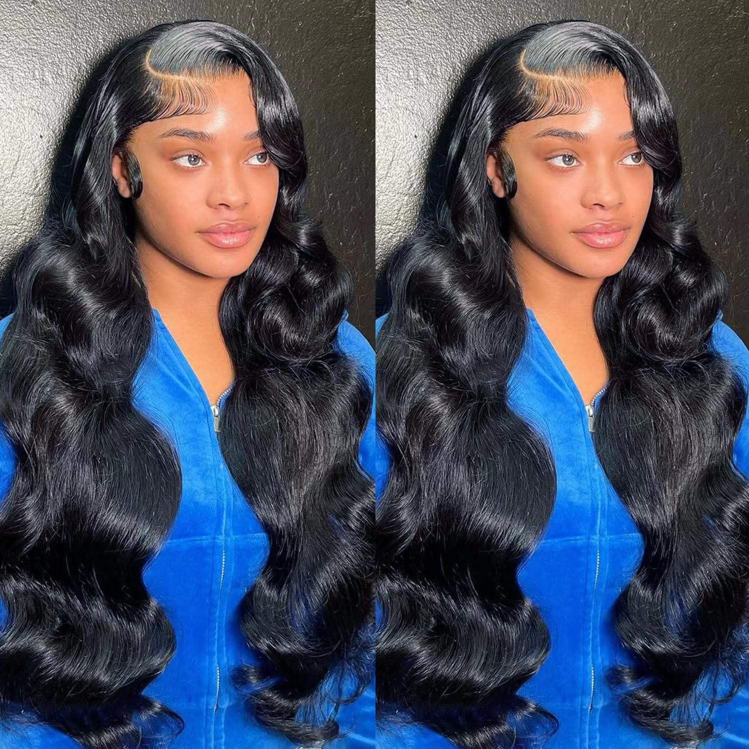 QUANDIAN 13X6 Body Wave Lace Front Wigs Human Hair 180% Density 26 Inch HD Lace Front Wigs Human Hair Pre Plucked Glueless Wigs for Black Women