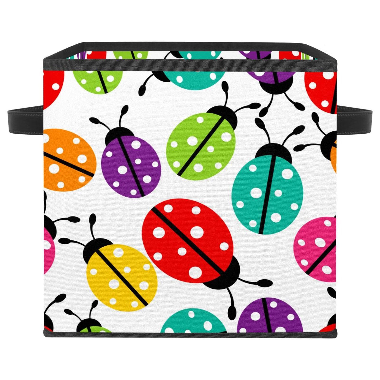 Boîte de rangement pliable en tissu à motif insectes pour trier la chambre