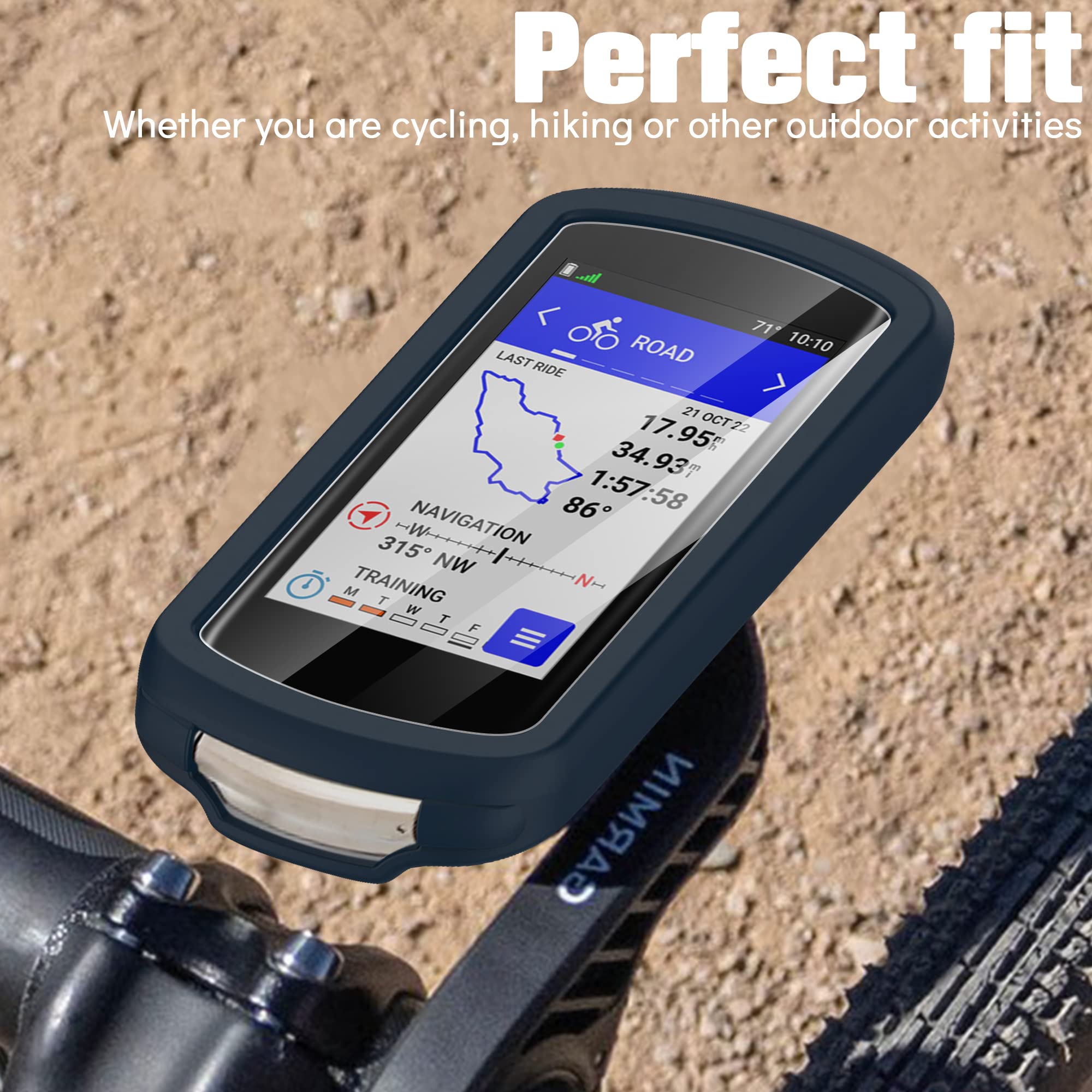 Custodia Silicone + 2 Pellicole Per Garmin Edge 1040 E 1040 Solare – Protezione Da Urti E Graffi, Kit Di Pulizia Incluso