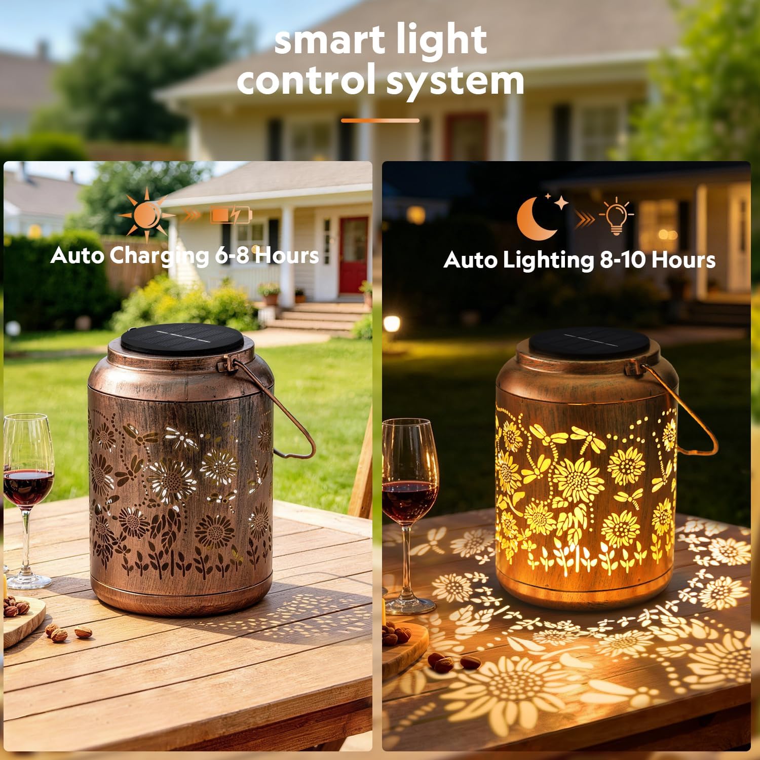 JMEXSUSS Sunflower Glow Solar Garden Lantern Outdoor Waterproof, Birthday Gifts for Women Mom Grandma, Hanging Solar Lantern Outdoor Decor for Yard, Patio, Backyard, Porch, Walkway