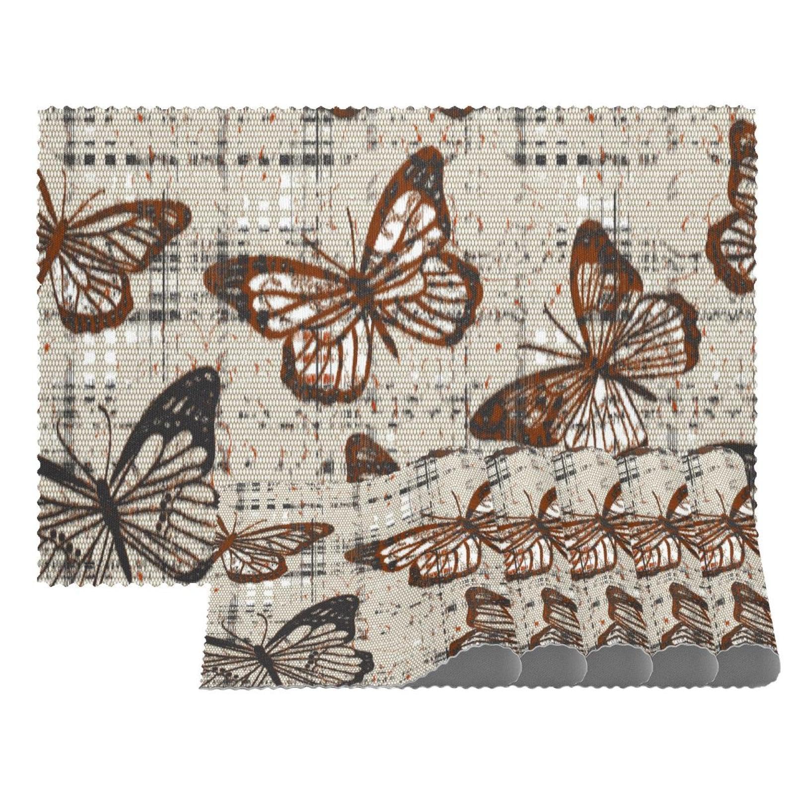 Sets de table écossais papillon pour des repas de famille sans taches