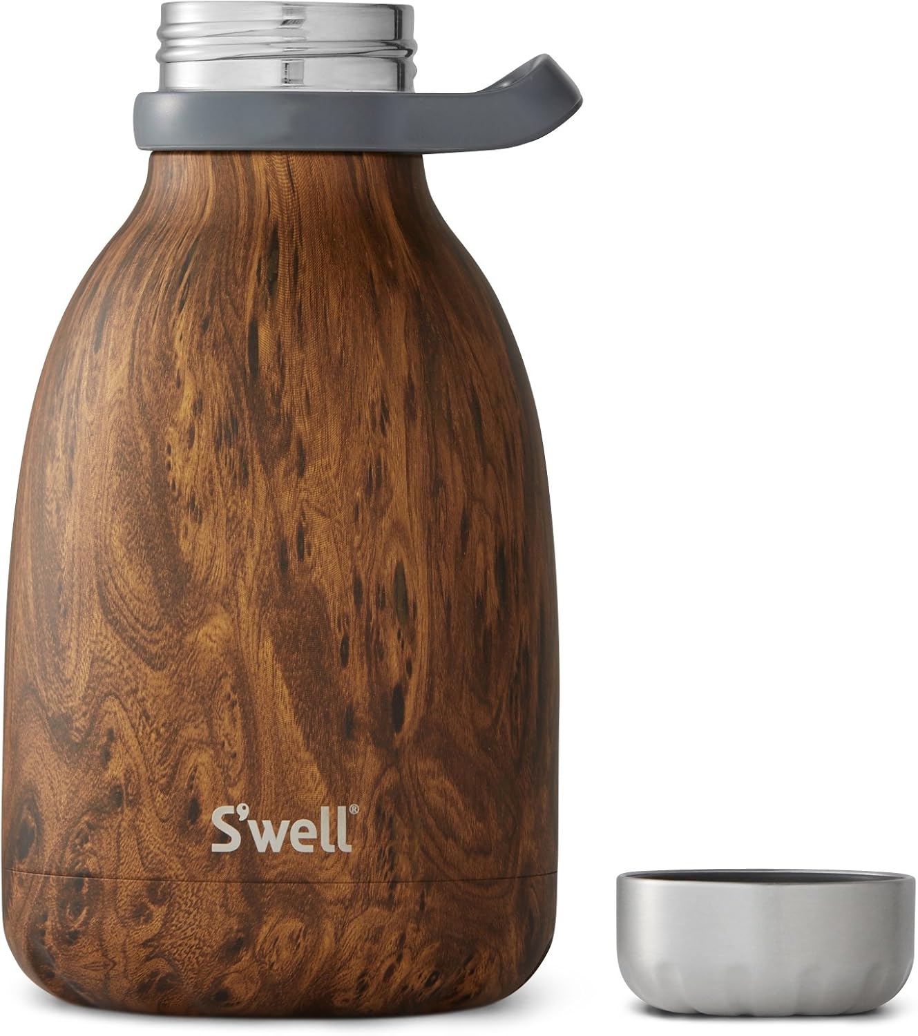 S'well Stainless Steel Roamer Bottle-40 Fl Oz-Teakwood Triple-Layered Vacuum-Insulated Containers Keeps Drinks Cold for 48 Hours and Hot for 16-BPA-Free Travel Water Bottle, 40oz: Home & Kitchen