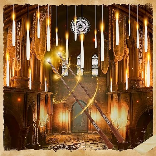 Miniatura 1 de FOOING Floating Candles with Wand Remote, 20pcs Christmas Decoration Magic Flameless Taper Candles, Hanging Flickering Floating LED Candles, Window