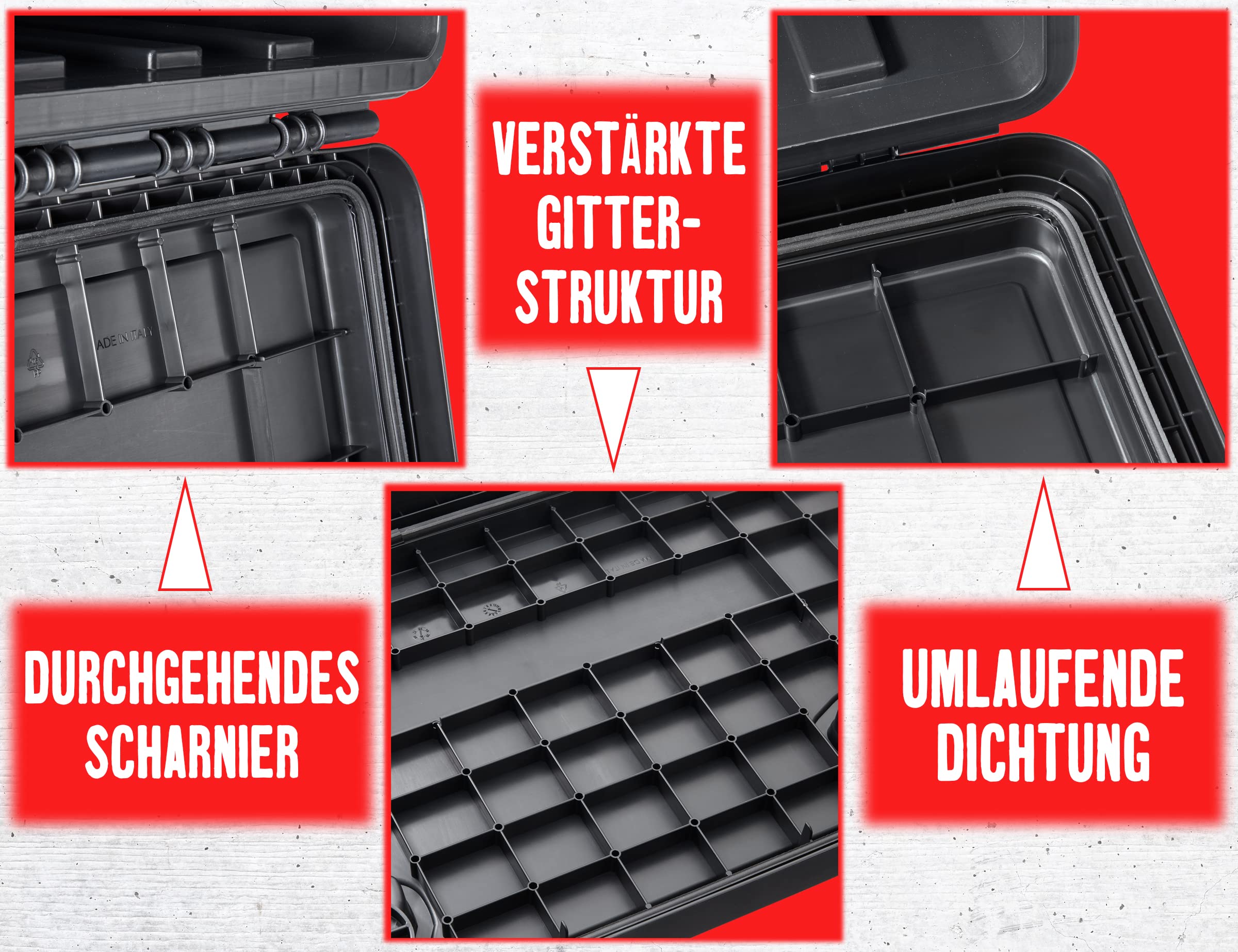 Unterbaubox 78l für LKW PKW – Abschließbarer spritzwassergeschützter Staukasten aus Polypropylen mit EinHand-Griff 600x425x460 mm leicht