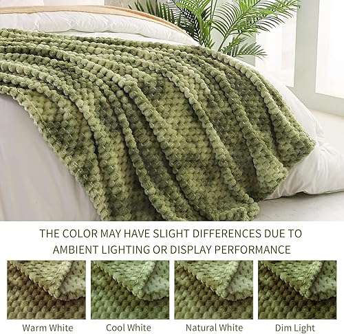 Miniatura 4 de Exclusivo Mezcla - Manta de vellón extragrande, 50 x 70 pulgadas, elegante, tela jacquard suave, mullida, acogedora y ligera, para invierno, color