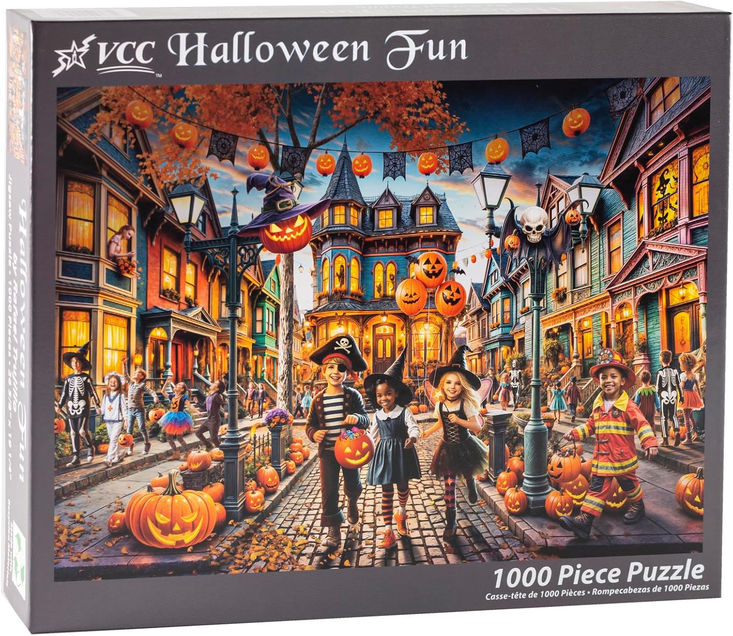 Halloween Fun Jigsaw Puzzle 1000 Piece by Vermont Christmas Company - Halloween Puzzles with Randomly Shaped Pieces - 26 5/8" x 19 1/4"