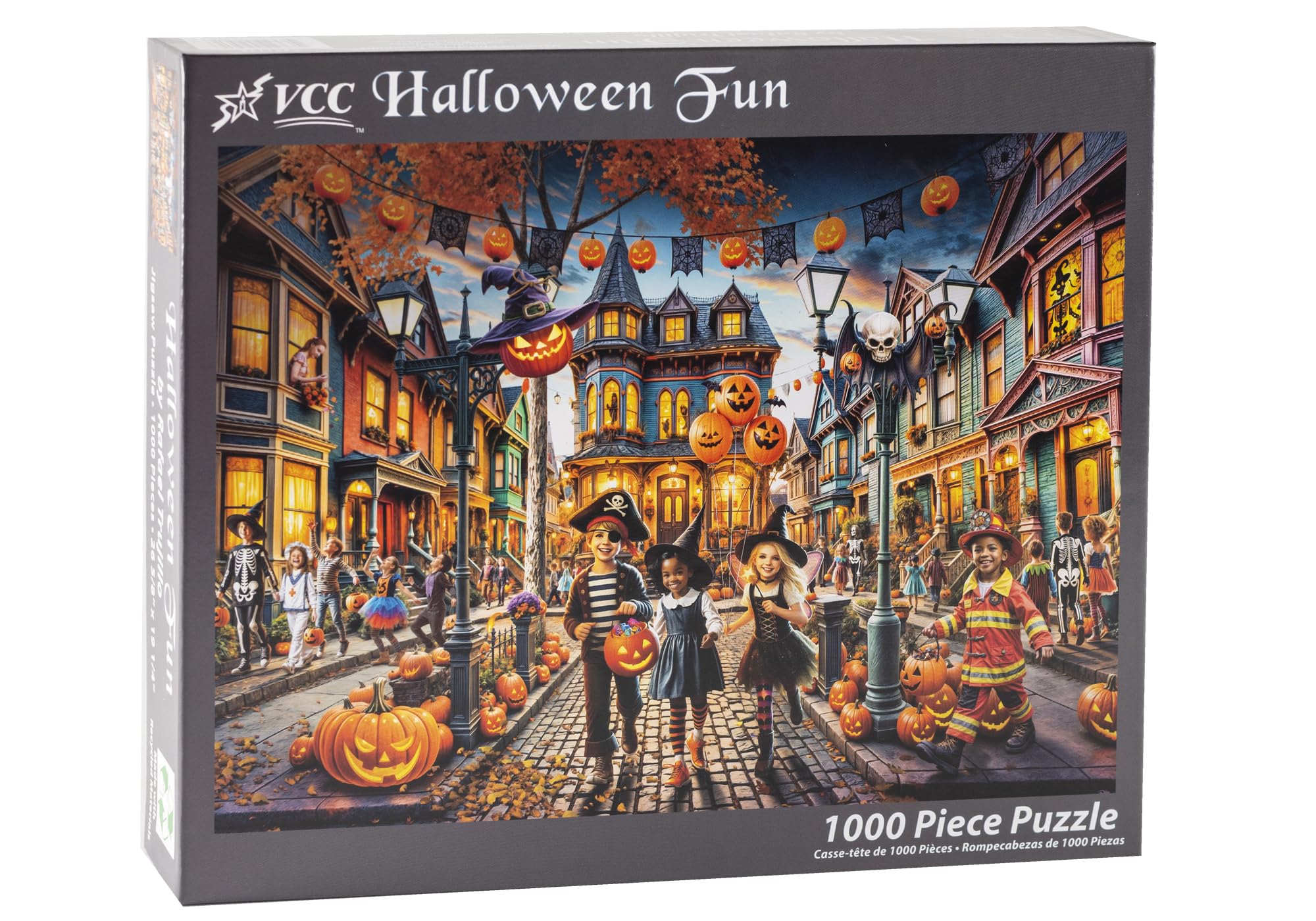 Halloween Fun Jigsaw Puzzle 1000 Piece by Vermont Christmas Company - Halloween Puzzles with Randomly Shaped Pieces - 26 5/8" x 19 1/4" - Image 2