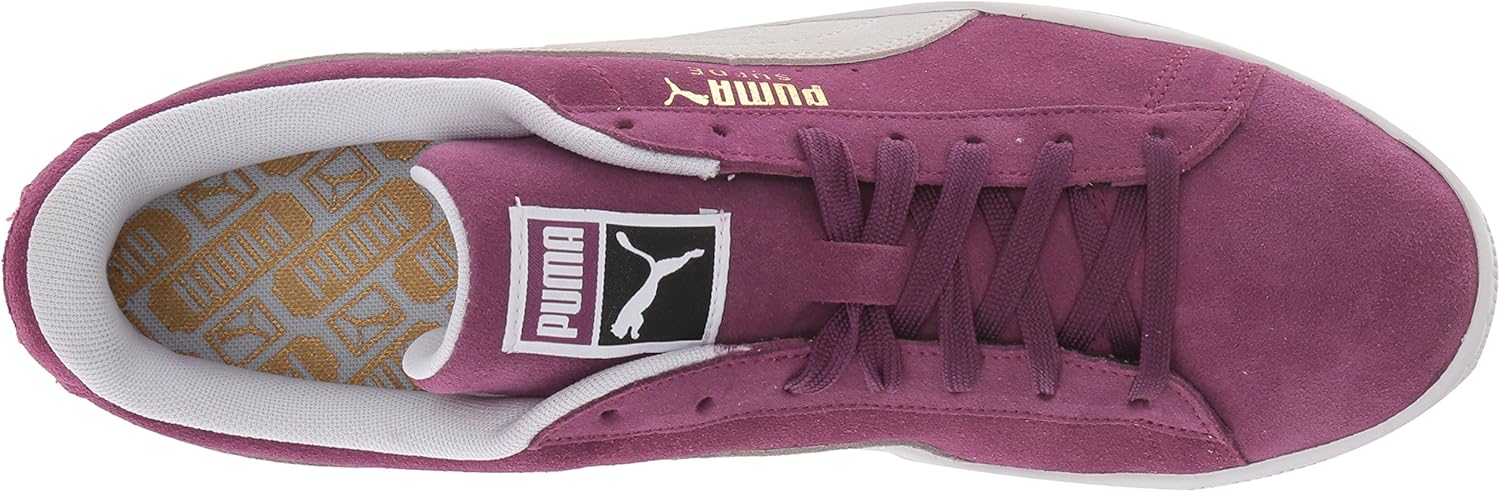 PUMA Unisex-Adult Suede Classic Sneaker 4.5 Grape Kiss-puma White