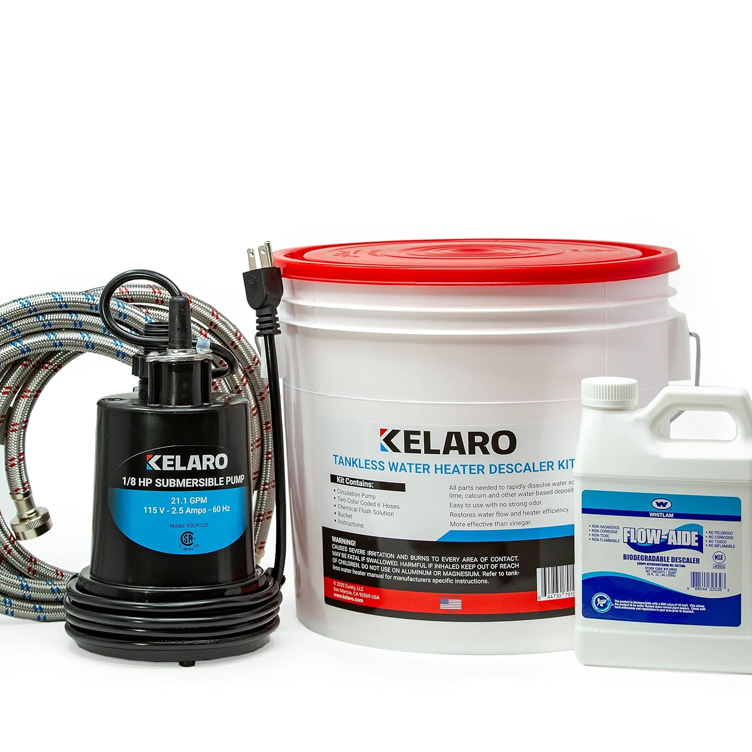 Kelaro Tankless Water Heater Flushing Kit with Flow-Aide Biodegradable Descaler - Review, Price and Buying Guide