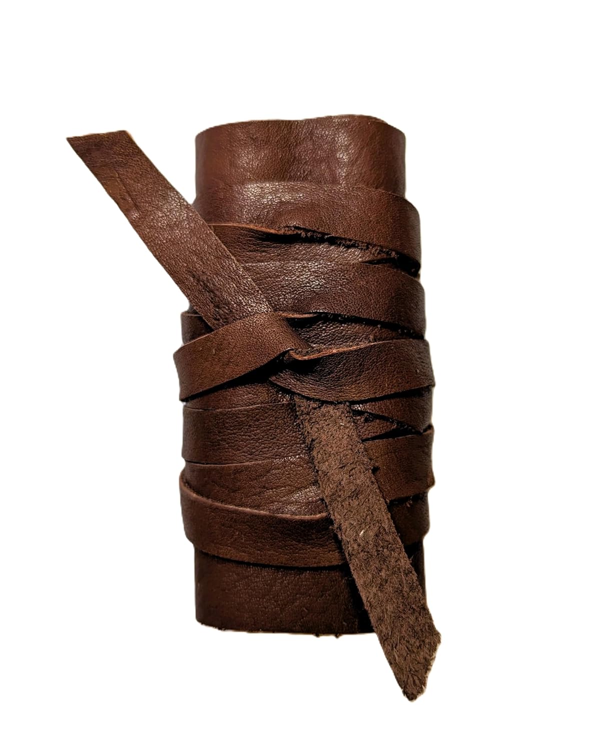 Handmade Leather Hair Wrap, Ponytail Holder, Hair Tie, Men's Viking, Warrior Style