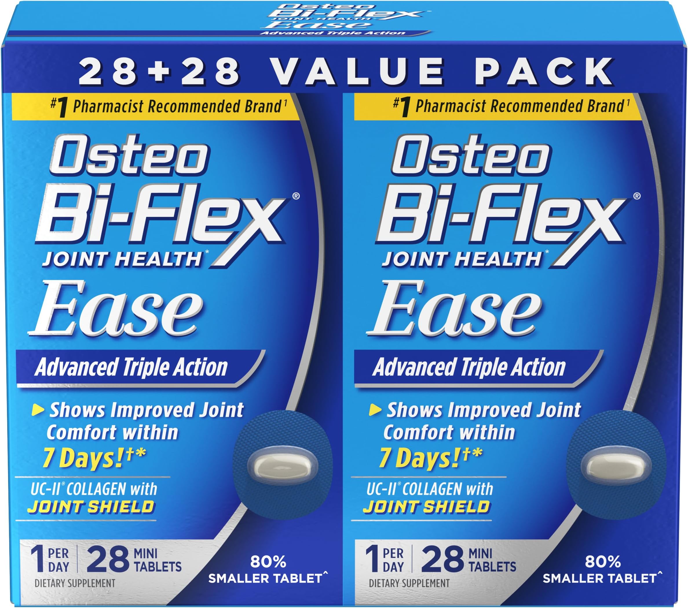 Ease Advanced Triple Action with Vitamin D Joint Supplements, Mini-Tablets, 28 Count, Pack of 2