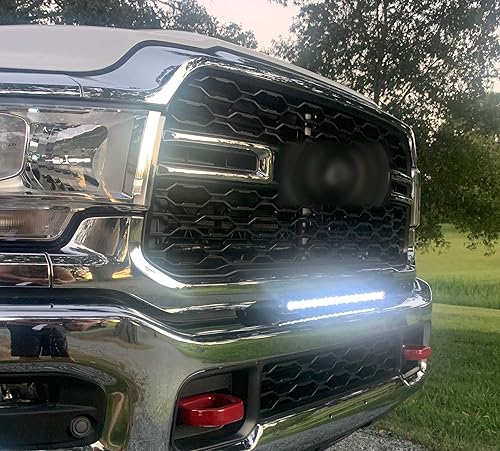 Miniatura 4 de iJDMTOY Kit de barra de luz LED de 20 pulgadas de montaje en rejilla para rejilla compatible con Dodge RAM 2500 3500 2020, incluye barra de luz LED