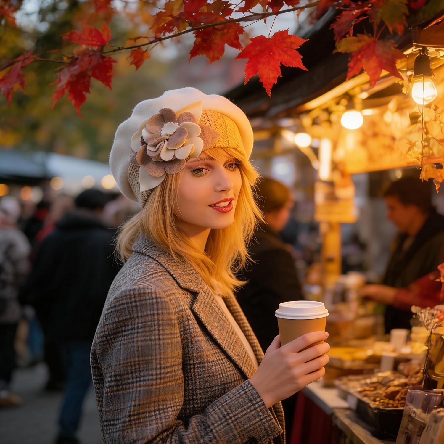 Ruphedy Womens Wool Berets French Beret Beanie Winter Hats Hy022 - Image 5