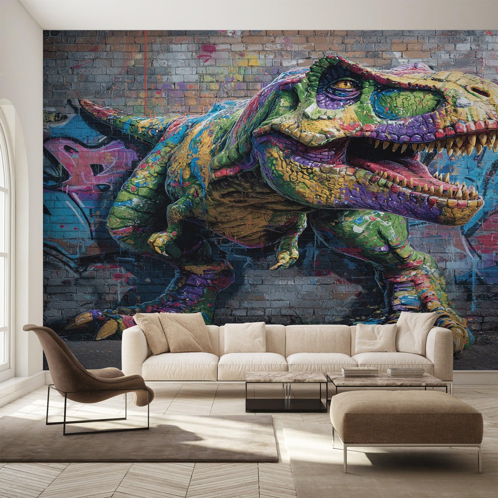 Generisch Vliestapete Graffiti Dinosaurier Tapete, 396x280 (B x H)