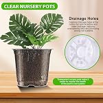 Clear Nursery Pots for Plants, 15 Pack 3.5/4/5 Inch Plastic Plant Pot with Drainage Holes High Transparency Seedling Planter for Seed Starter