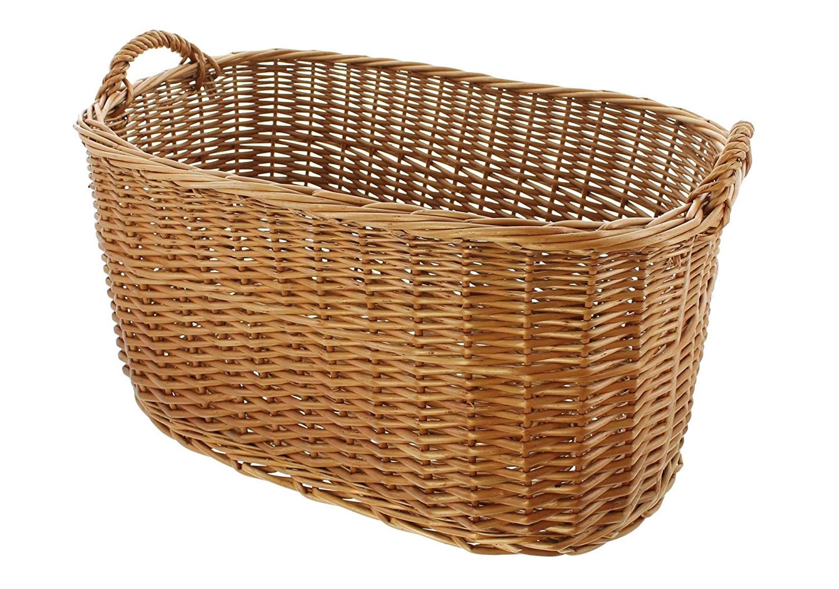 Dekoleidenschaft großer Wäschekorb aus Weide, 62x40 cm, Transportkorb, Aufbewahrungskorb, Weidenkorb, Schmutzwäsche-Behälter, Wäschesammler, Flechtkorb, Füllkorb