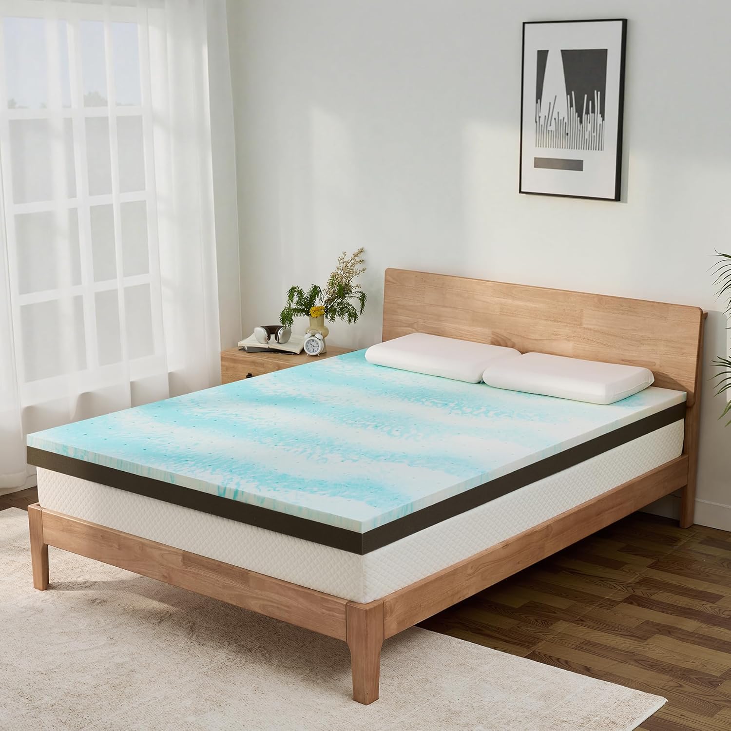 Extra Firm Mattress Topper Twin XL Size 3 Inch, Pain Relieving Foam Bed Topper for Extra Support, Gel Memory Foam&High-Density Foam Mattress Pad, CertiPUR-US Certified Extra Firm 3 Inch Twin XL