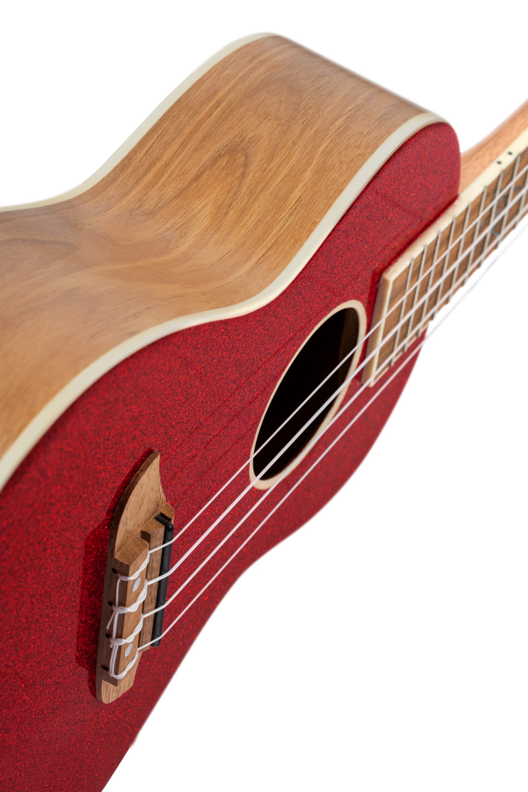 Ortega Guitars Ukulélé Concert Acoustique – Série Element – Housse Incluse – Épicéa, Rouge (RUEL-MRD)
