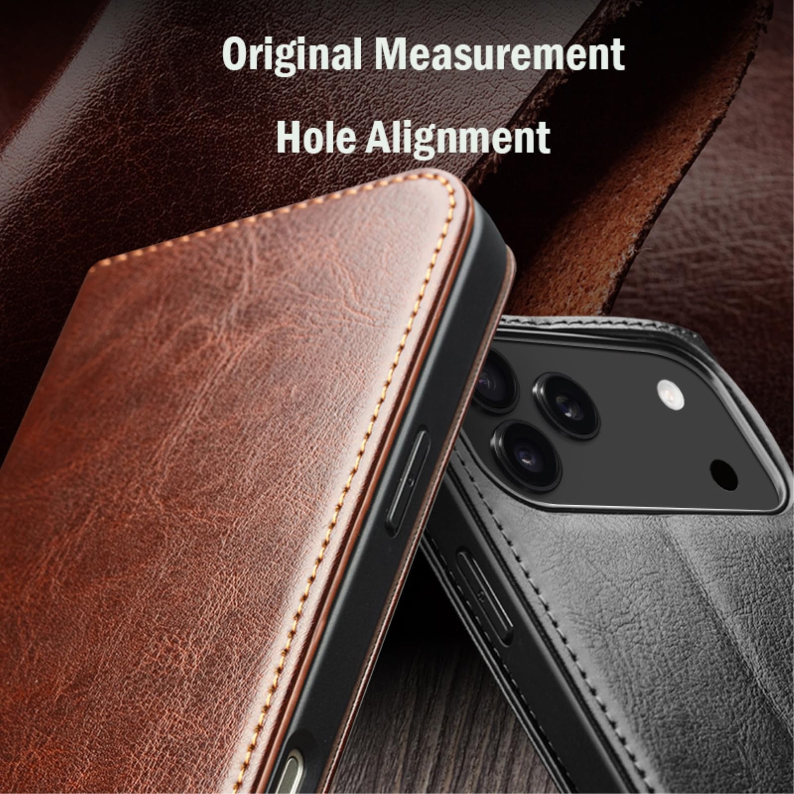 Etui na telefon komórkowy, z prawdziwej skóry z klapką do iPhone 17 ręcznie robiona obudowa biznesowa z gniazdami na karty PRO Max Air