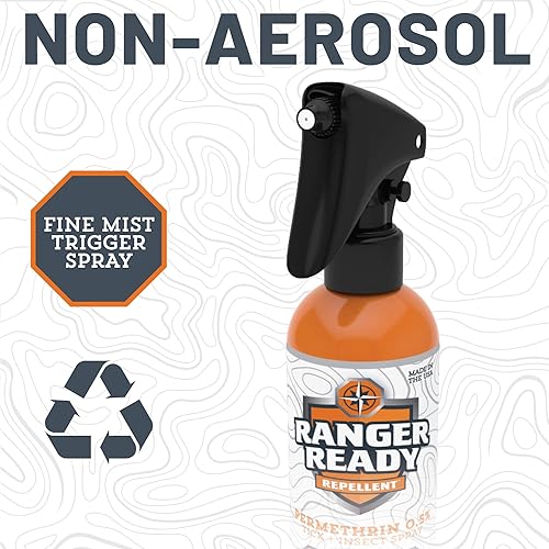 Miniatura 5 de Ranger Ready - Aerosol de permetrina para ropa y equipo al aire libre, repelente de insectos y garrapatas de permetrina, aroma cero (8 onzas,