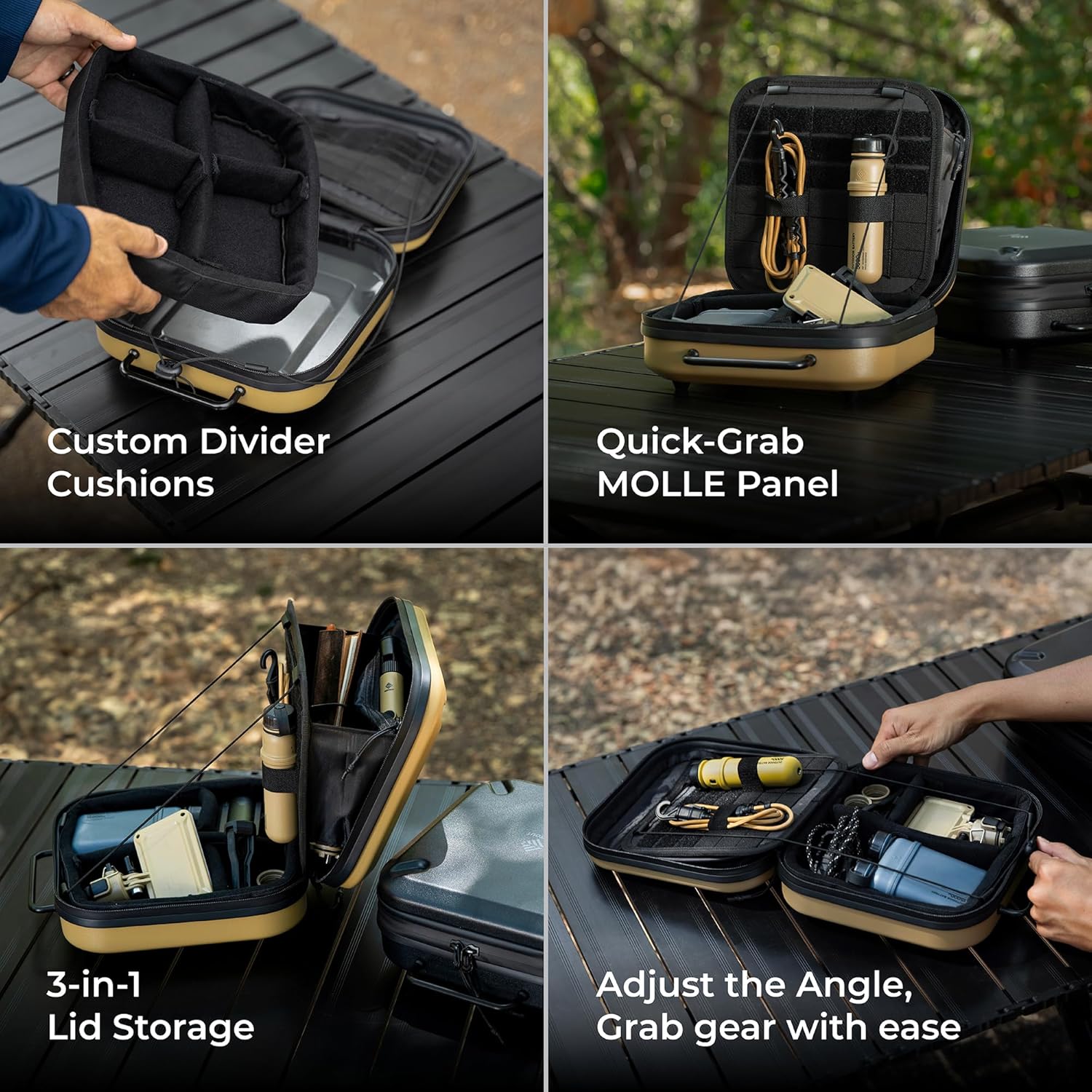 ELECOM NESTOUT Gear Storage Case, Lightweight Hard Shell, Water-Resistant, Stackable Organizer with Padded Dividers, Impact Resistant, Fits Travel Outdoor Batteries Tech Accessories - Image 4