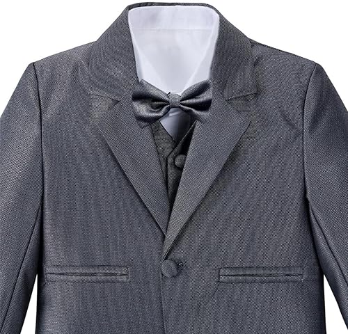 Miniatura 5 de Dressy Daisy - Juego de traje de esmoquin de 5 piezas, formal, sin cola, para niño pequeño, para boda o Navidad