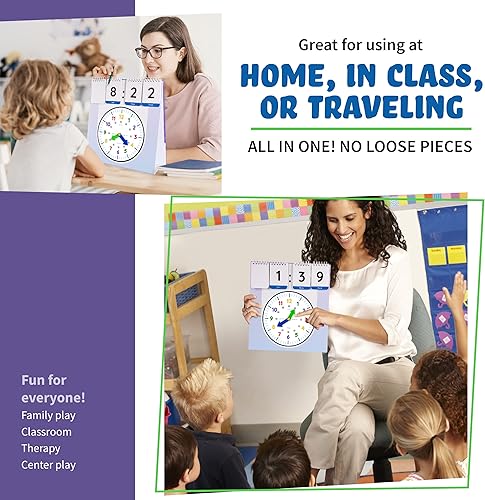Miniatura 6 de SPARK INNOVATIONS Reloj de aprendizaje, enseña a contar la hora, educación en casa y aula, recursos didácticos, suministros educativos, juego de