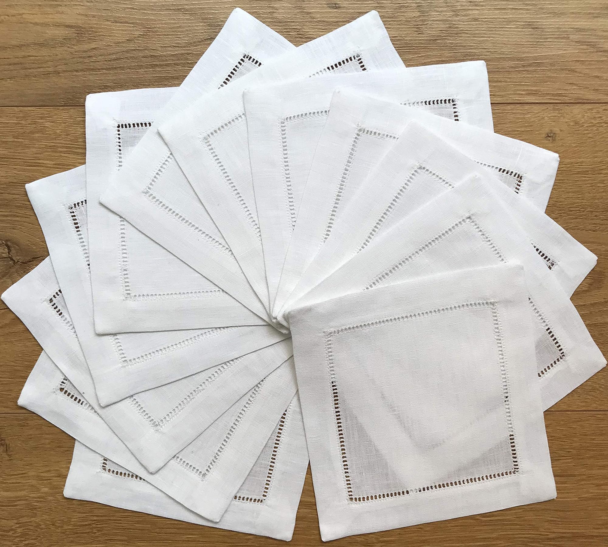 Cloth Napkins, White Kitchen Linen Cocktail Napkin Disposable Napkin Square Party Coaster Set 15 x 15 cm 12 Packs