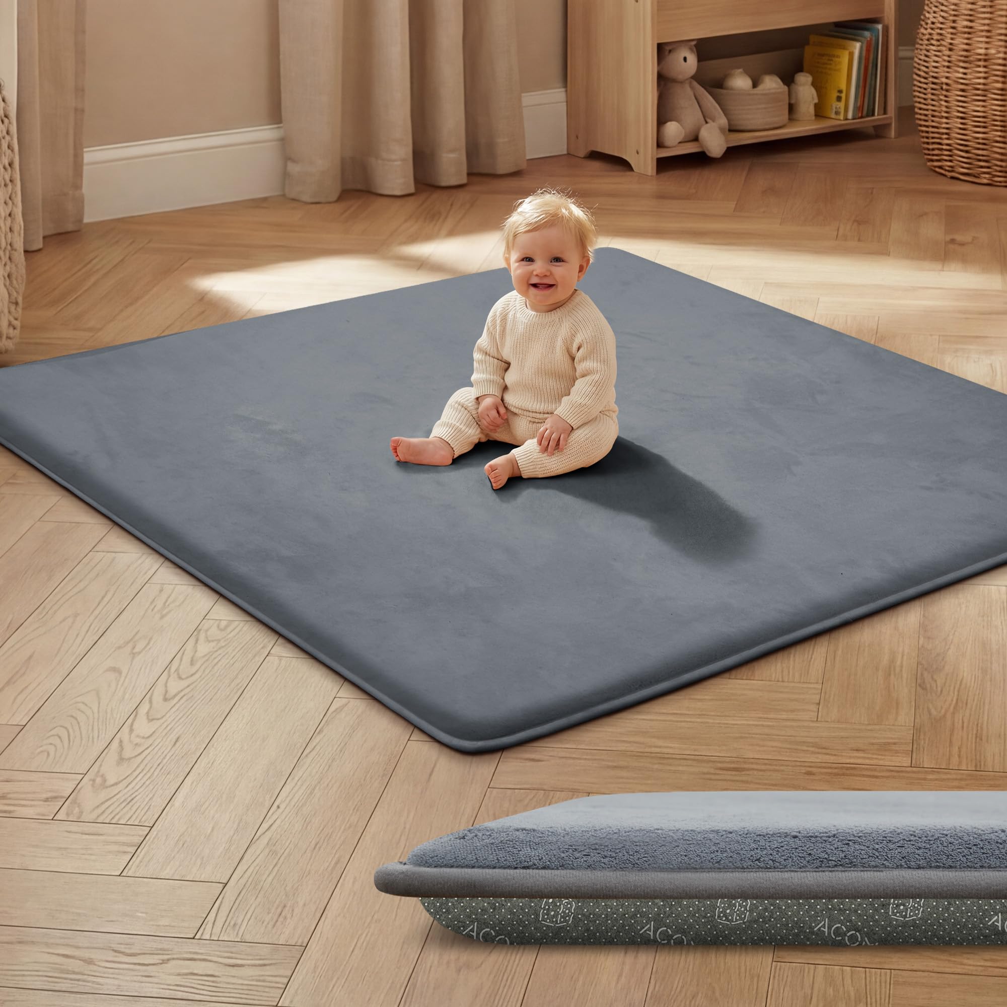 ACOMOPACK 3cm dicke Spielmatte aus Memory-Schaumstoff für Babys