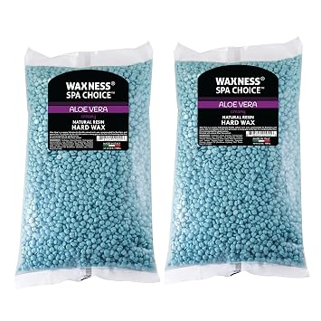 Waxness Spa Choice Aloe Vera Hard Wax Beads 2.2 lb / 1 kg Pack of 2
