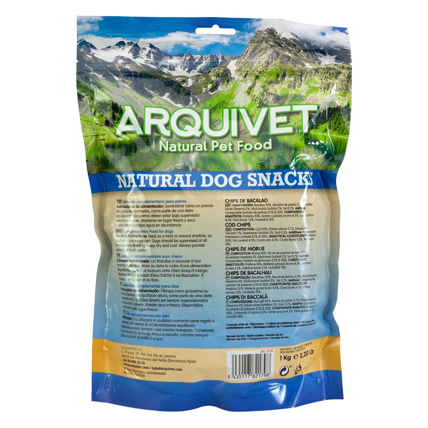 Arquivet Patatine di Merluzzo, 1 kg, Snack Naturali