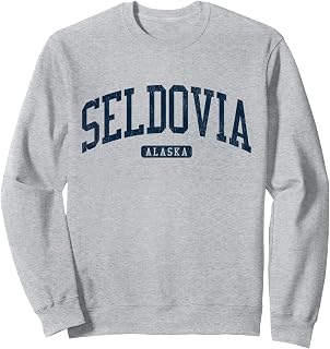 Seldovia Alaska AK College University Style Blue Sweatshirt