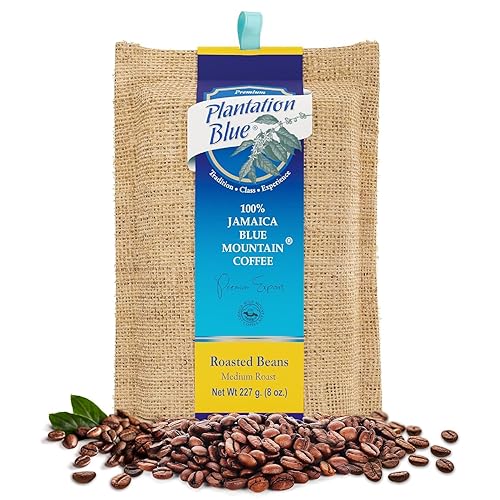 Granos enteros de tostado medio 100 Blue Mountain Coffee de Jamaica 8 onzas